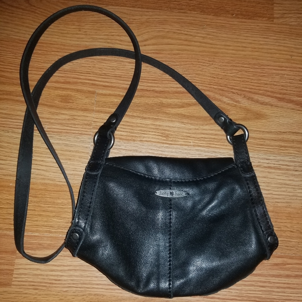 Lucky Brand Studded Black Leather Crossbody Bag